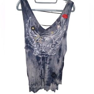 Boho tank with patches